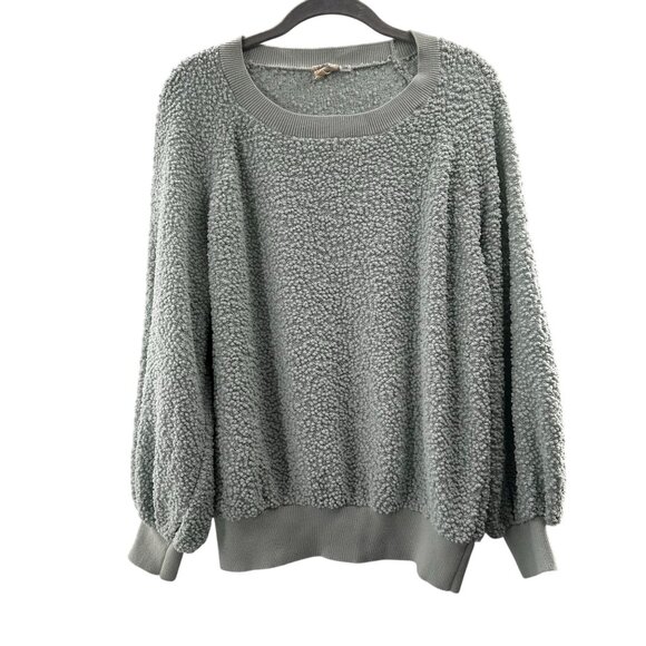 White Crow Womens Textured Light Blue Crewneck Sweater Small Popcorn Knit Chunky - Picture 1 of 10